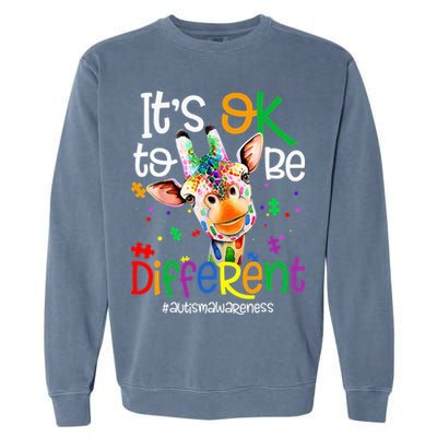 giraffe its okay to be different ASD Awareness Garment-Dyed Sweatshirt