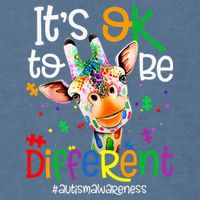 giraffe its okay to be different ASD Awareness Garment-Dyed Sweatshirt