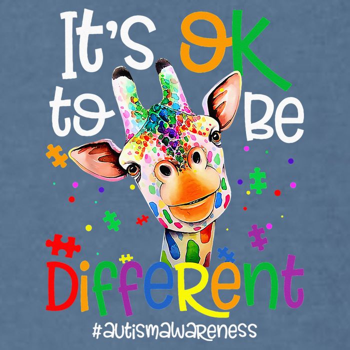 giraffe its okay to be different ASD Awareness Garment-Dyed Sweatshirt