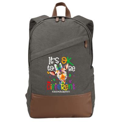 giraffe its okay to be different ASD Awareness Cotton Canvas Backpack
