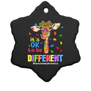 Giraffe Its Ok To Be Different Autism Awareness Acceptance Gift Ceramic Star Ornament