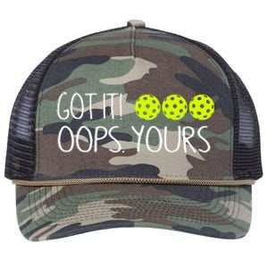 Got It Oops Yours Pickleball Lovers Retro Rope Trucker Hat Cap