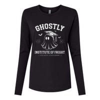 Ghostly Institute Of Fright Brains And Boos Halloween Womens Cotton Relaxed Long Sleeve T-Shirt