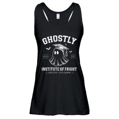 Ghostly Institute Of Fright Brains And Boos Halloween Ladies Essential Flowy Tank