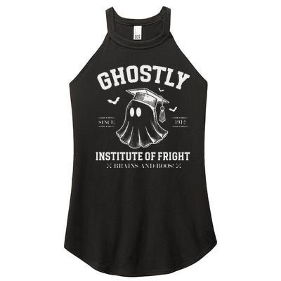 Ghostly Institute Of Fright Brains And Boos Halloween Women's Perfect Tri Rocker Tank