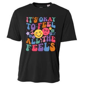 Groovy ItS Ok To Feel All The Feels Emotions Mental Health Cooling Performance Crew T-Shirt