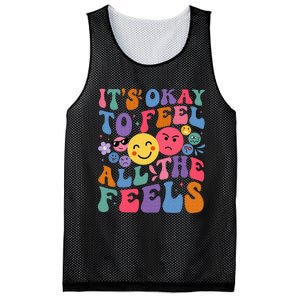 Groovy ItS Ok To Feel All The Feels Emotions Mental Health Mesh Reversible Basketball Jersey Tank