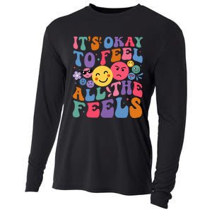 Groovy ItS Ok To Feel All The Feels Emotions Mental Health Cooling Performance Long Sleeve Crew