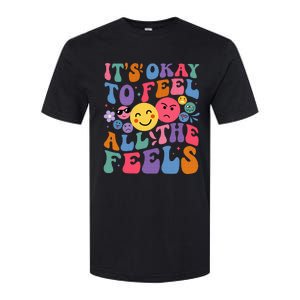 Groovy ItS Ok To Feel All The Feels Emotions Mental Health Softstyle CVC T-Shirt