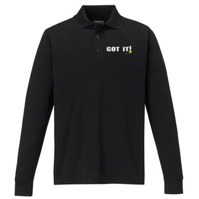 Got It Oops Yours Pickleball Lovers Performance Long Sleeve Polo