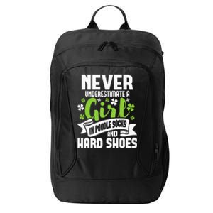 Girl In Poodle Socks Irish Dancer Ceili Reel Dance Feis City Backpack