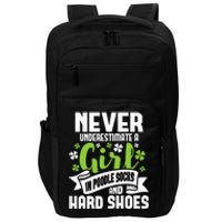 Girl In Poodle Socks Irish Dancer Ceili Reel Dance Feis Impact Tech Backpack