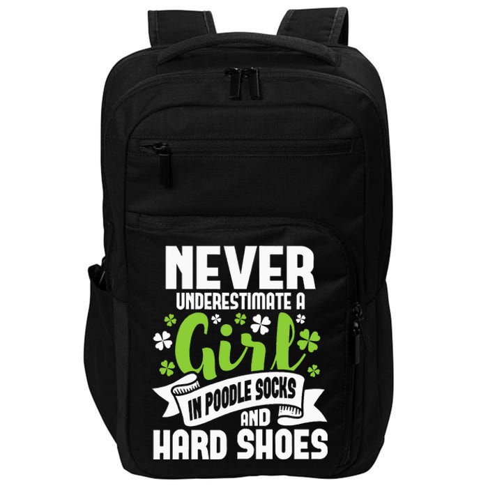 Girl In Poodle Socks Irish Dancer Ceili Reel Dance Feis Impact Tech Backpack