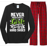 Girl In Poodle Socks Irish Dancer Ceili Reel Dance Feis Long Sleeve Pajama Set