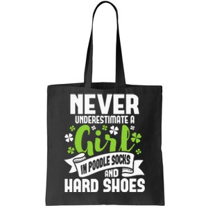 Girl In Poodle Socks Irish Dancer Ceili Reel Dance Feis Tote Bag