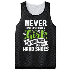 Girl In Poodle Socks Irish Dancer Ceili Reel Dance Feis Mesh Reversible Basketball Jersey Tank