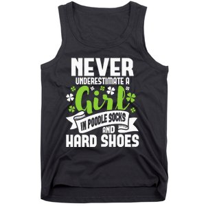 Girl In Poodle Socks Irish Dancer Ceili Reel Dance Feis Tank Top