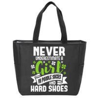 Girl In Poodle Socks Irish Dancer Ceili Reel Dance Feis Zip Tote Bag