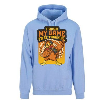 Gaming I Paused My Game To Be Thankful Dabbing Gamer Turkey Gift Unisex Surf Hoodie