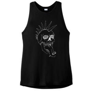 Grunge Indie Punk Rock Skull With Mohawk Ladies PosiCharge Tri-Blend Wicking Tank