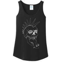 Grunge Indie Punk Rock Skull With Mohawk Ladies Essential Tank