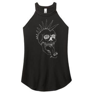 Grunge Indie Punk Rock Skull With Mohawk Women's Perfect Tri Rocker Tank