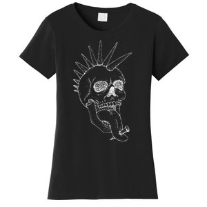 Grunge Indie Punk Rock Skull With Mohawk Women's T-Shirt