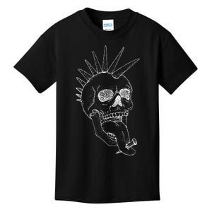 Grunge Indie Punk Rock Skull With Mohawk Kids T-Shirt