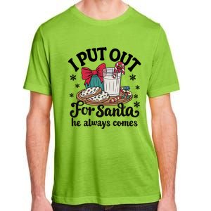 Groovy I Put Out For Santa He Always Comes Christmas Holiday Gift Adult ChromaSoft Performance T-Shirt