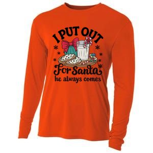 Groovy I Put Out For Santa He Always Comes Christmas Holiday Gift Cooling Performance Long Sleeve Crew