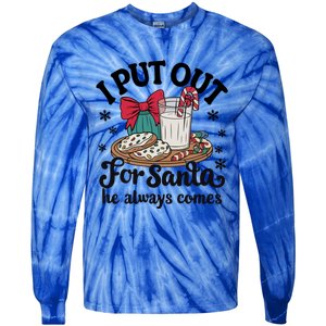 Groovy I Put Out For Santa He Always Comes Christmas Holiday Gift Tie-Dye Long Sleeve Shirt