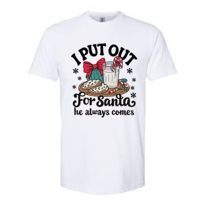 Groovy I Put Out For Santa He Always Comes Christmas Holiday Gift Softstyle CVC T-Shirt