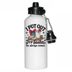 Groovy I Put Out For Santa He Always Comes Christmas Holiday Gift Aluminum Water Bottle