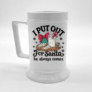 Groovy I Put Out For Santa He Always Comes Christmas Holiday Gift Beer Stein