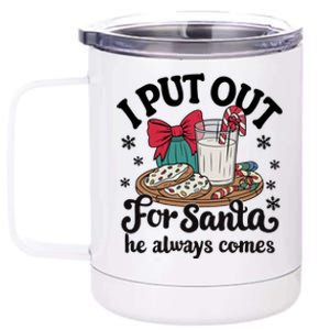 Groovy I Put Out For Santa He Always Comes Christmas Holiday Gift 12 oz Stainless Steel Tumbler Cup