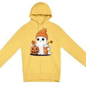 Ghost Ing Pumpkin Spice Coffee Halloween Thanksgiving Funny Gift Premium Pullover Hoodie