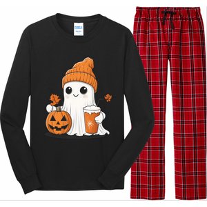 Ghost Ing Pumpkin Spice Coffee Halloween Thanksgiving Funny Gift Long Sleeve Pajama Set