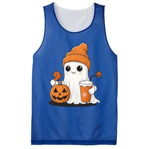 Ghost Ing Pumpkin Spice Coffee Halloween Thanksgiving Funny Gift Mesh Reversible Basketball Jersey Tank