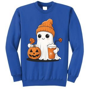 Ghost Ing Pumpkin Spice Coffee Halloween Thanksgiving Funny Gift Tall Sweatshirt