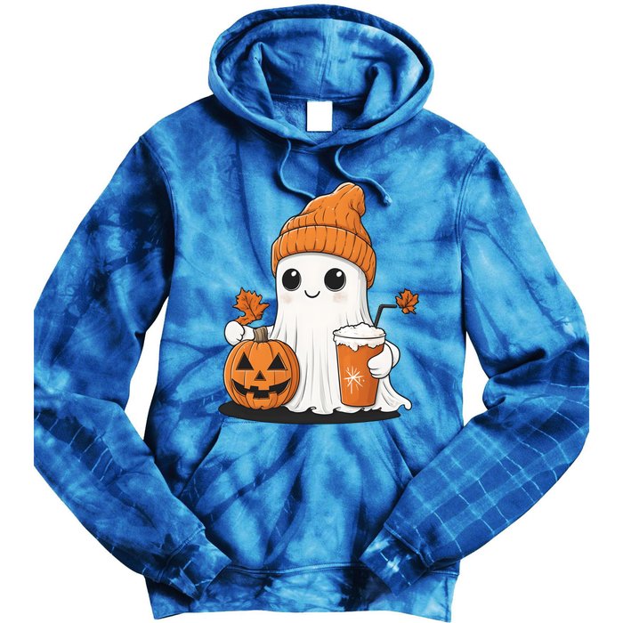 Ghost Ing Pumpkin Spice Coffee Halloween Thanksgiving Funny Gift Tie Dye Hoodie