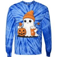 Ghost Ing Pumpkin Spice Coffee Halloween Thanksgiving Funny Gift Tie-Dye Long Sleeve Shirt