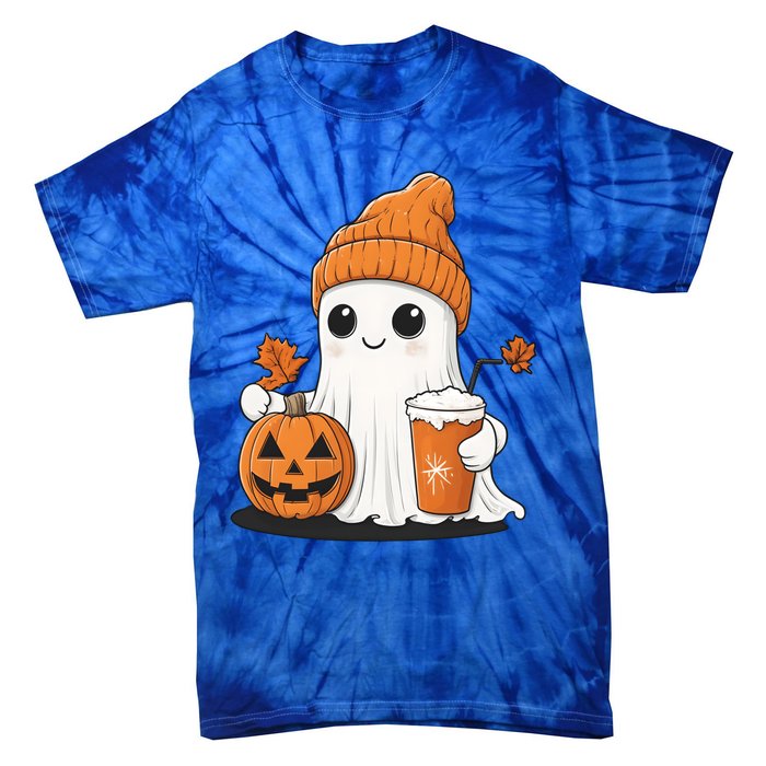 Ghost Ing Pumpkin Spice Coffee Halloween Thanksgiving Funny Gift Tie-Dye T-Shirt