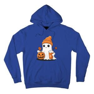 Ghost Ing Pumpkin Spice Coffee Halloween Thanksgiving Funny Gift Tall Hoodie