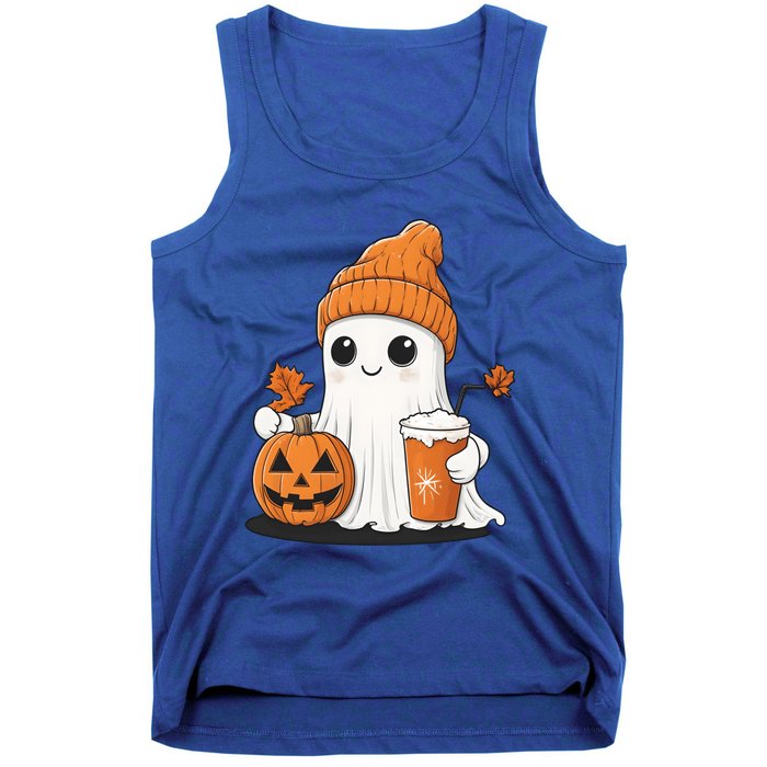 Ghost Ing Pumpkin Spice Coffee Halloween Thanksgiving Funny Gift Tank Top