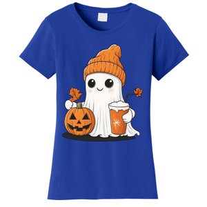 Ghost Ing Pumpkin Spice Coffee Halloween Thanksgiving Funny Gift Women's T-Shirt