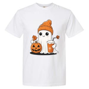 Ghost Ing Pumpkin Spice Coffee Halloween Thanksgiving Funny Gift Garment-Dyed Heavyweight T-Shirt