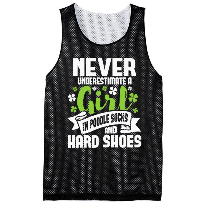 Girl In Poodle Socks Irish Dancer Ceili Reel Dance Feis Mesh Reversible Basketball Jersey Tank