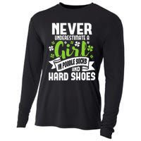 Girl In Poodle Socks Irish Dancer Ceili Reel Dance Feis Cooling Performance Long Sleeve Crew