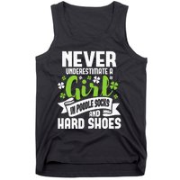 Girl In Poodle Socks Irish Dancer Ceili Reel Dance Feis Tank Top