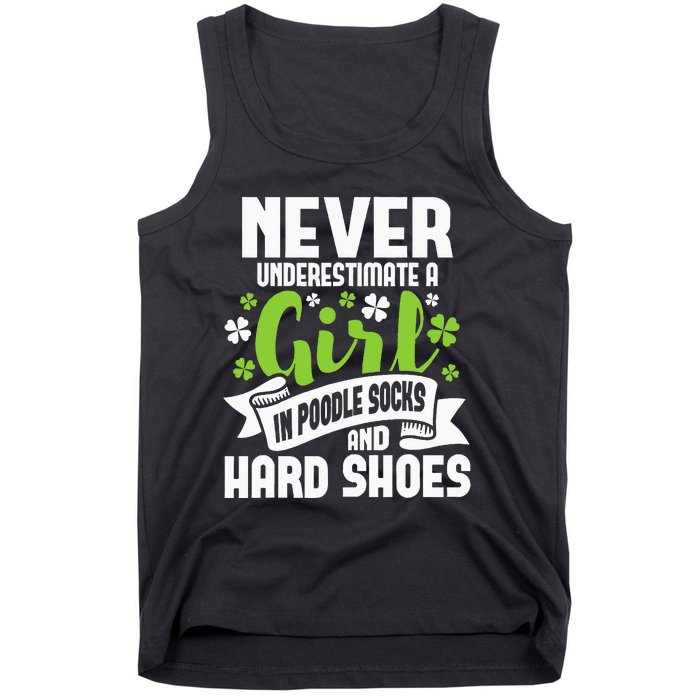 Girl In Poodle Socks Irish Dancer Ceili Reel Dance Feis Tank Top